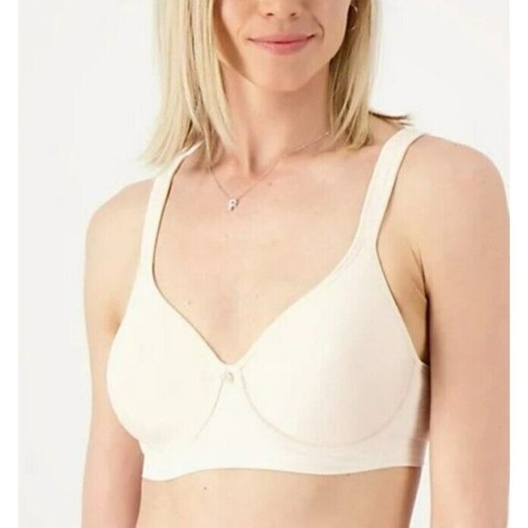 Breezies Floral Stripe Seaness Underwire T-Shirt Bra Champagne, 34 DD - Picture 1 of 2